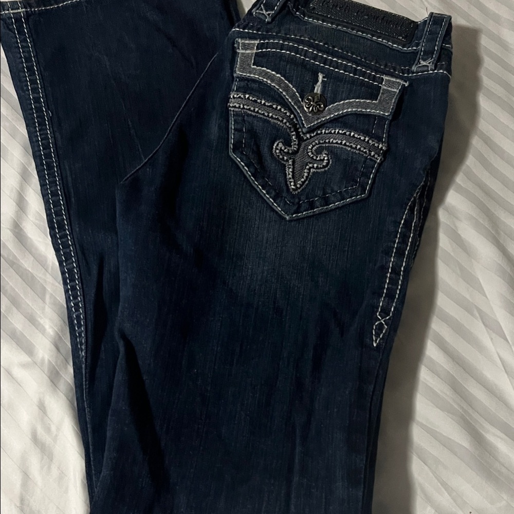Stylish Dark Blue posey boot rocky revival jeans